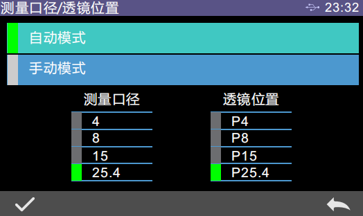 测量模式和口径切换